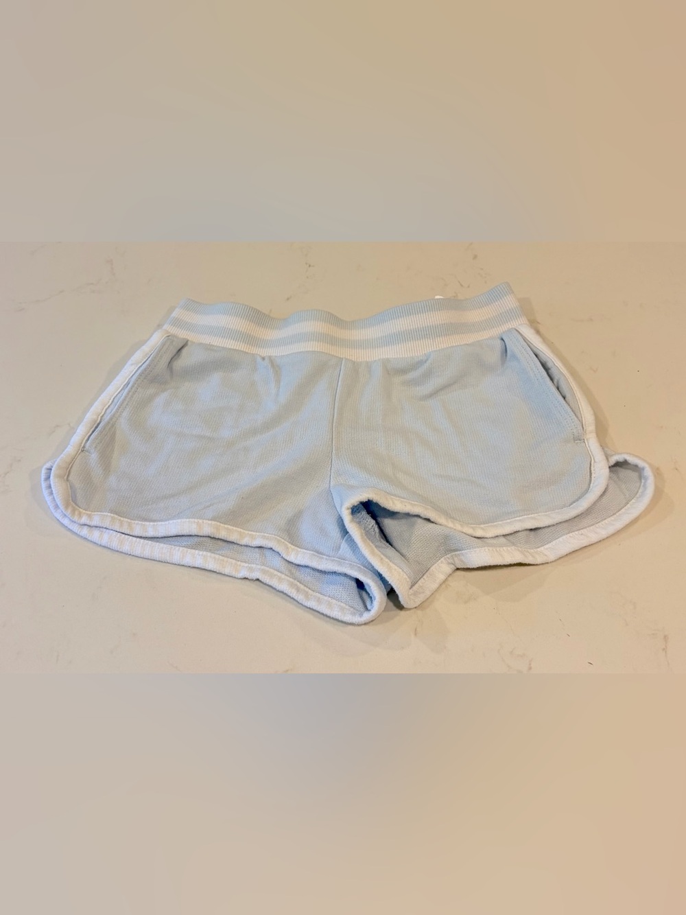 Old Navy Girls Light Blue Dolphin Shorts with White Trim